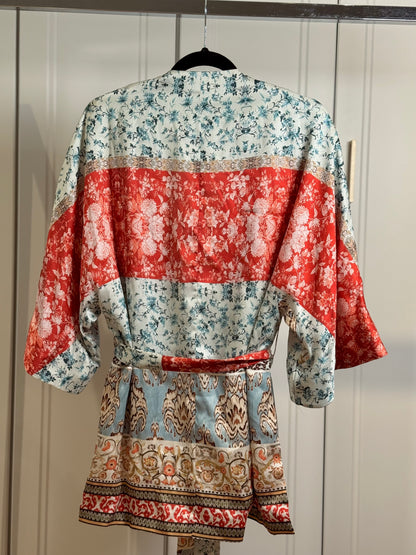 Printed silk kaftan