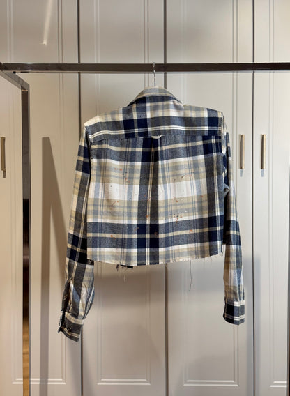 Crop Checked Cotton Shirt