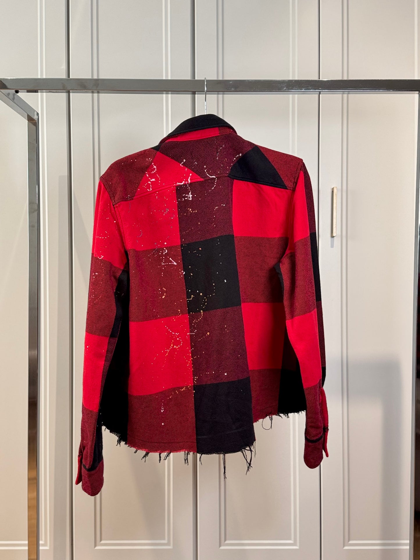Red Large-Check Cotton Shirt