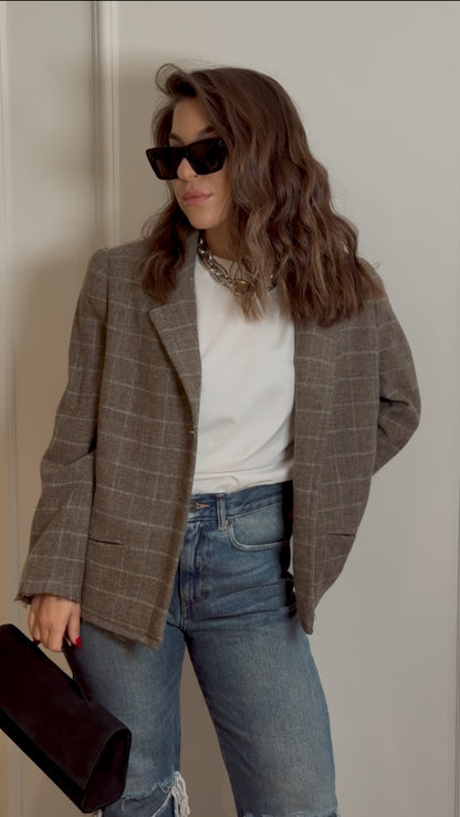 Checked Deconstructed Blazer