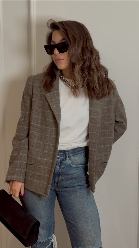 Checked Deconstructed Blazer