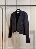 Dark Grey Wool Crop Blazer