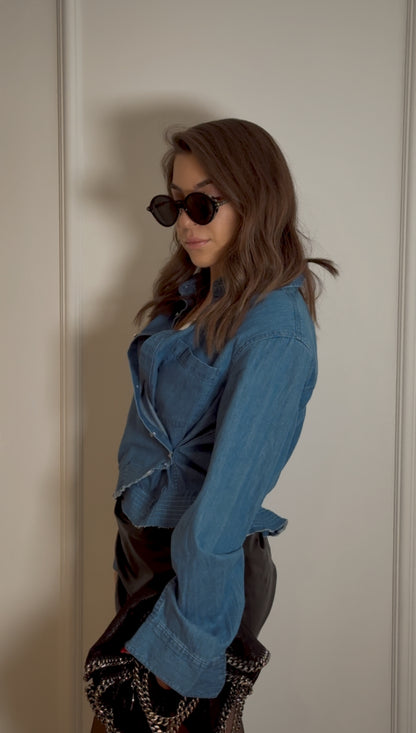 Retro Blue Denim Shirt