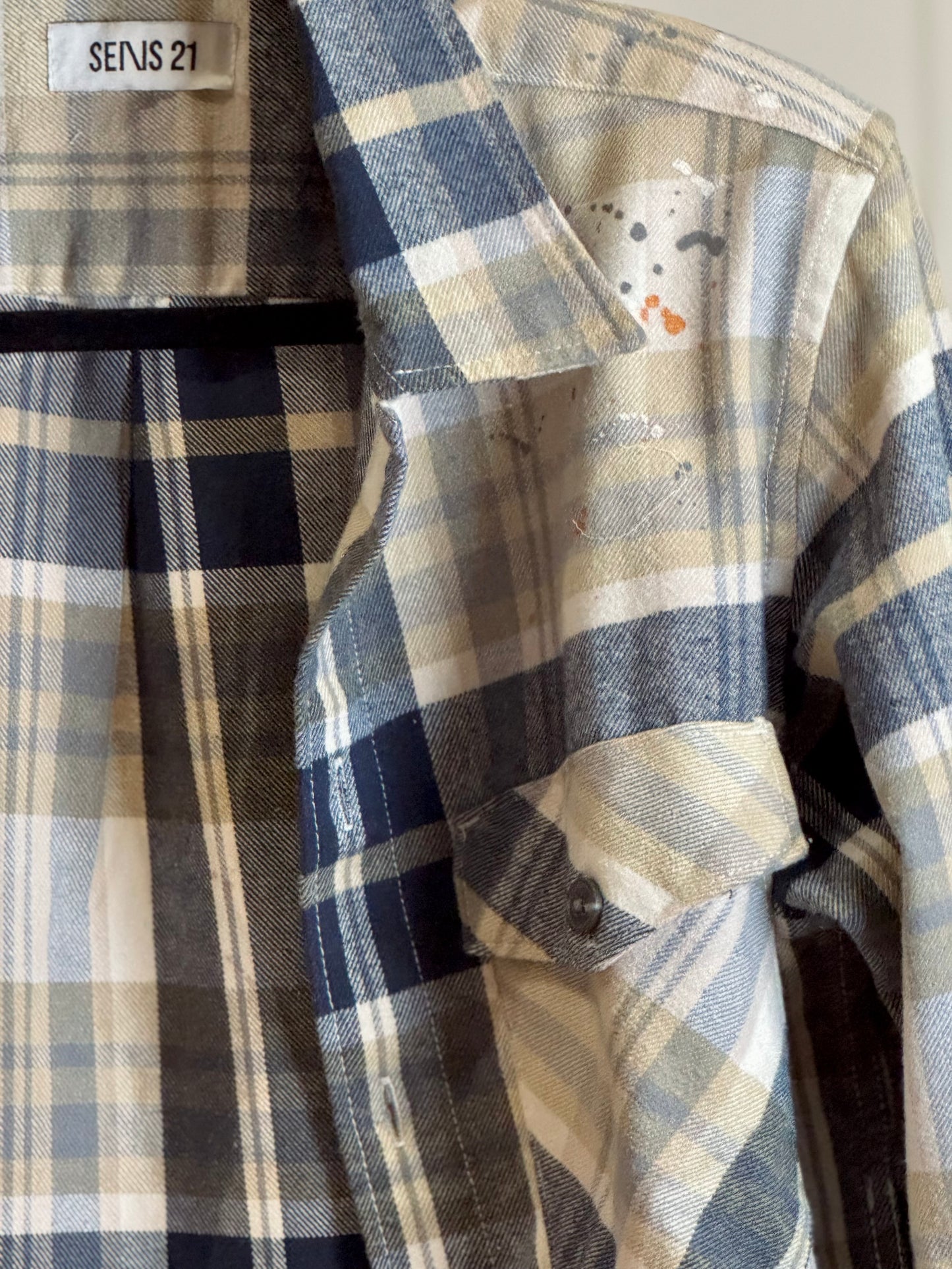 Crop Checked Cotton Shirt