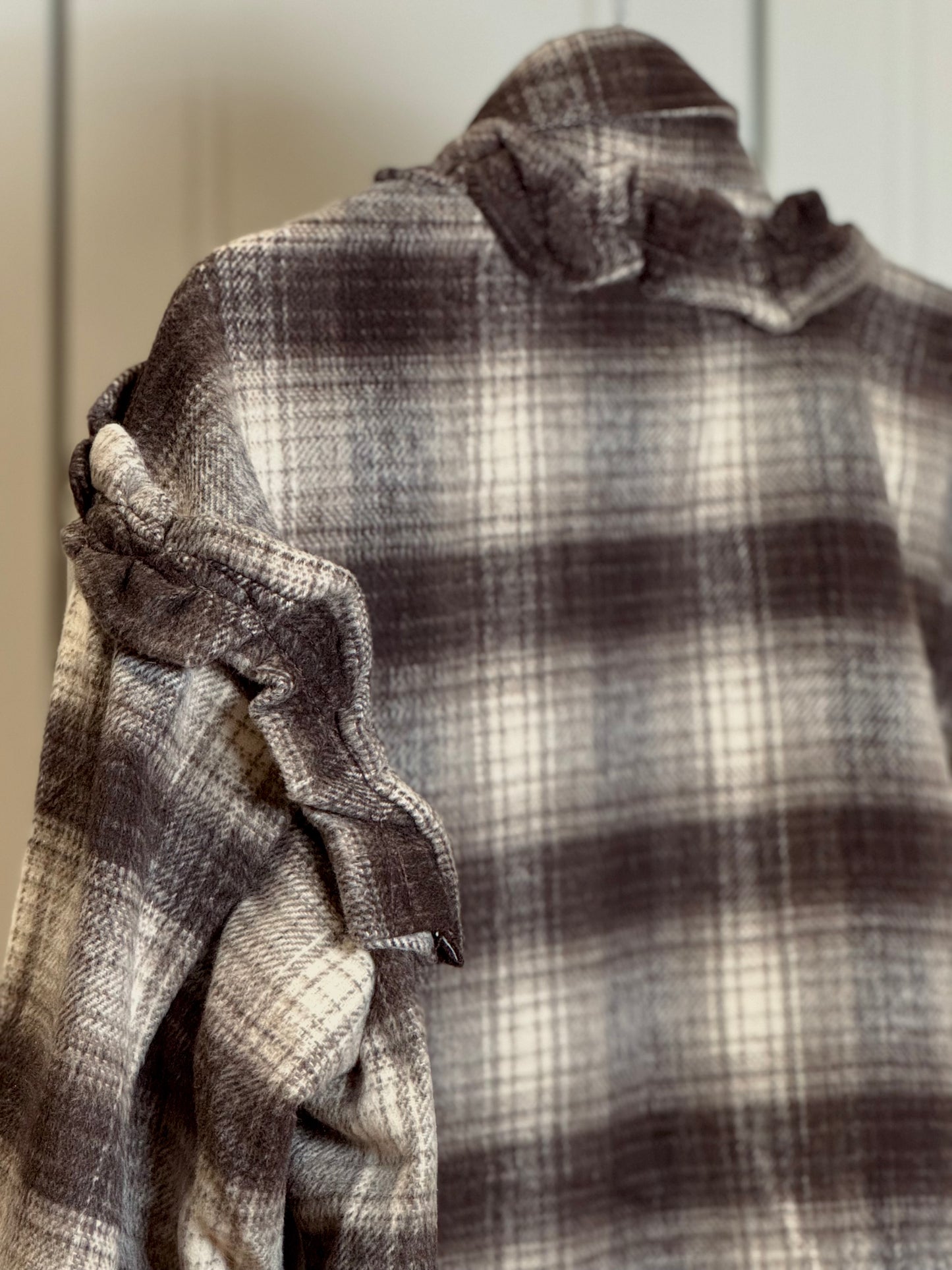 Boxy Checked Flannel Overshirt