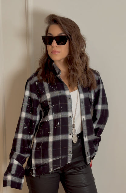 Black Checked Cotton Shirt
