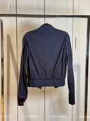 Navy Crop Bomber Jacket
