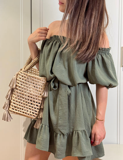 Kaki mini dress