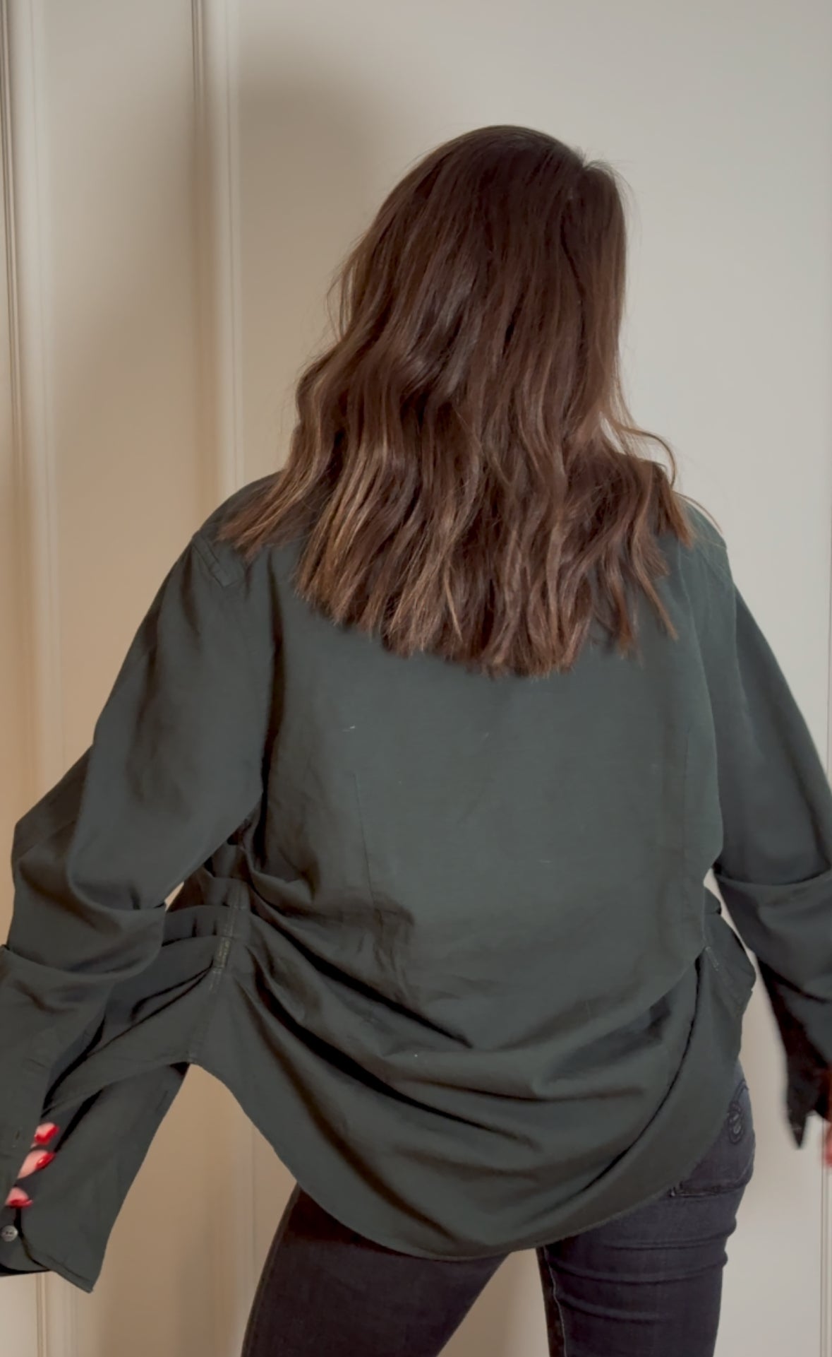 Dark Green Asymmetric Shirt