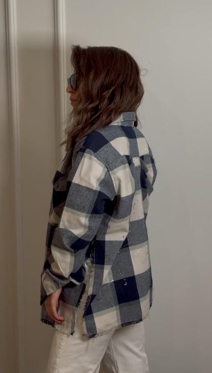 Long Checked Cotton Shirt