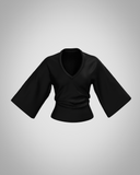 Top din rib cu decolteu în V