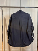 Long Oversized Black Poplin Shirt