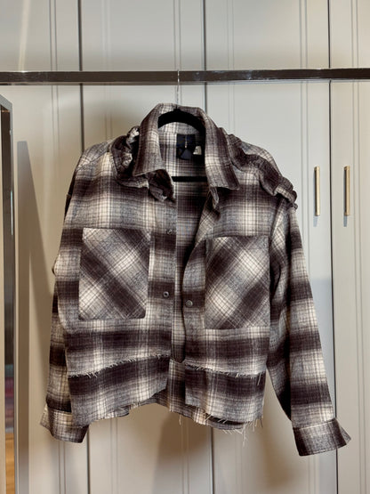Boxy Checked Flannel Overshirt
