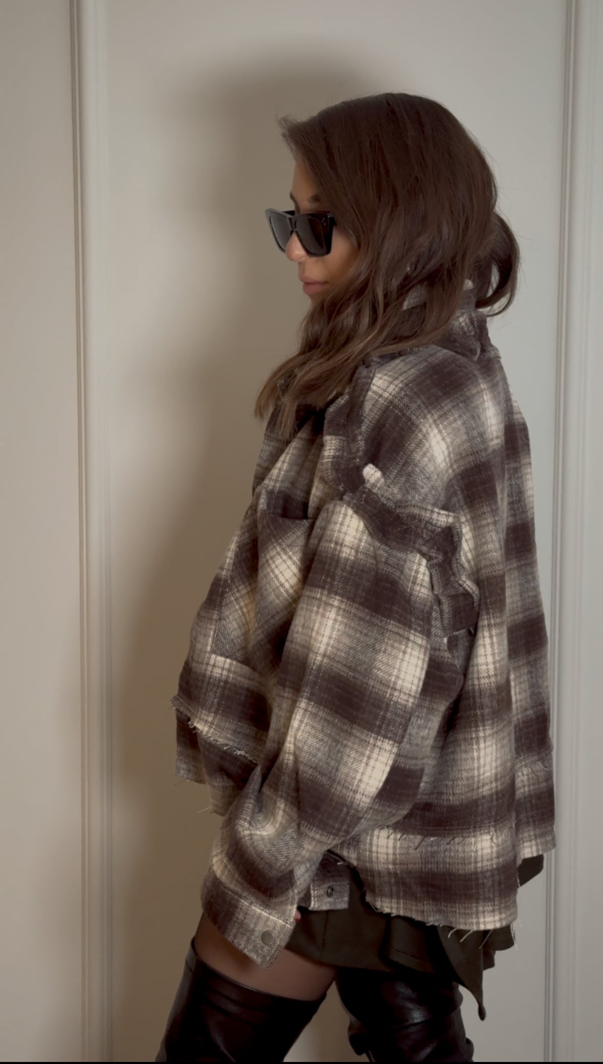 Boxy Checked Flannel Overshirt