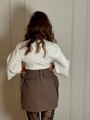 Top din rib cu decolteu în V