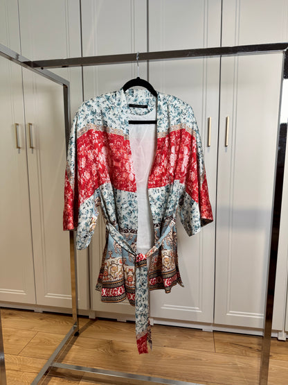 Printed silk kaftan