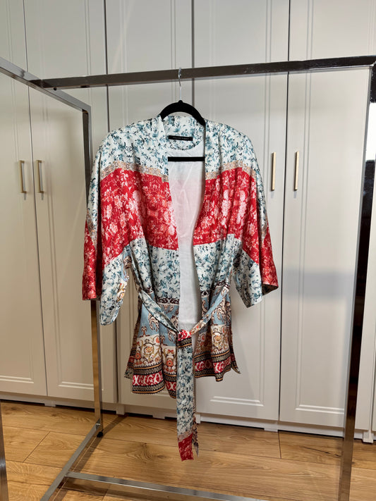 Printed silk kaftan
