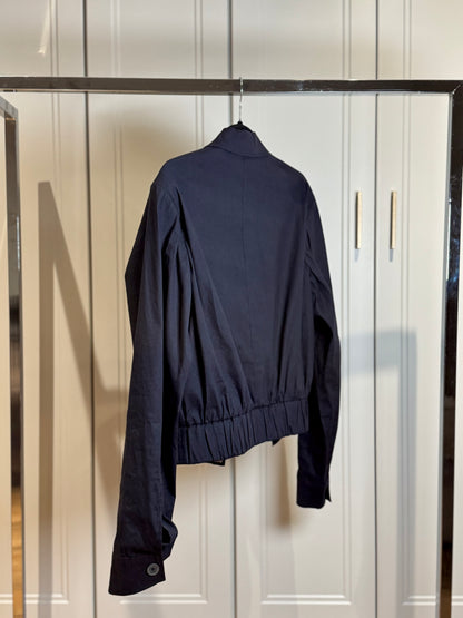 Navy Crop Bomber Jacket