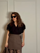 Dark taupe mini skirt