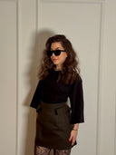 Top din rib cu decolteu rotund