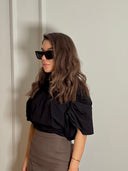 Tricou încrețit cu decolteu rotund