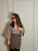 Top din rib cu decolteu în V