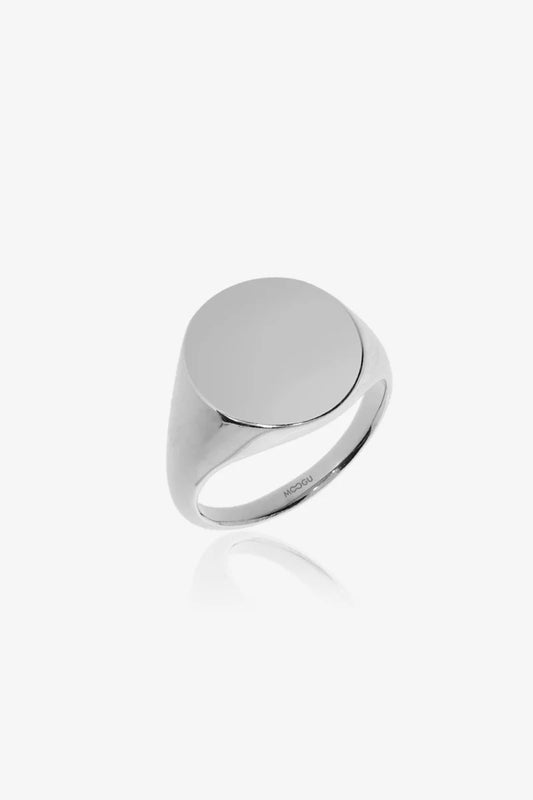 ROUND SIGNET SILVER RING
