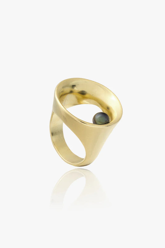 HOLLOW TAHITI PEARL RING