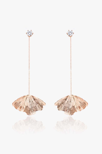 LONG GINKGO EARRINGS