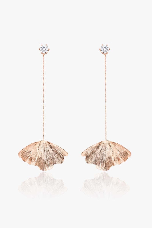 LONG GINKGO EARRINGS