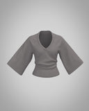 Top din rib cu decolteu în V