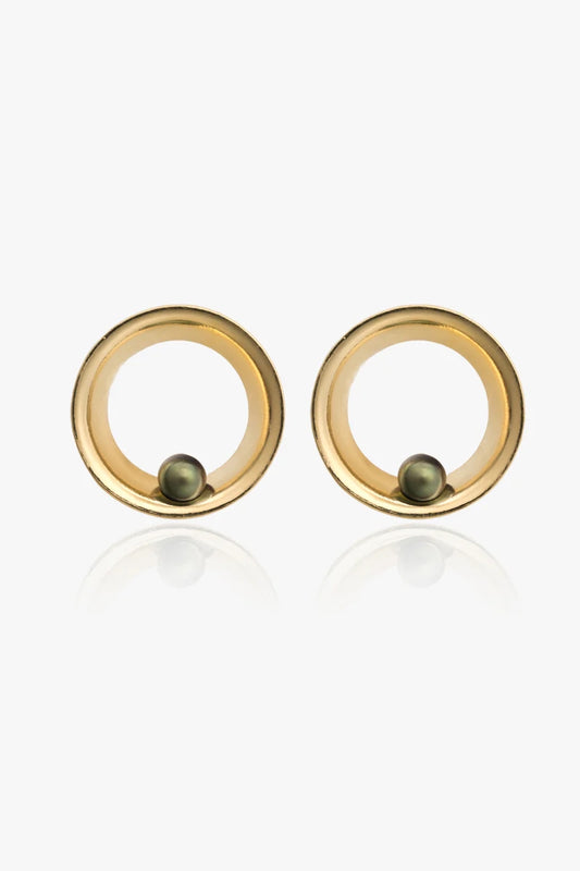 HOLLOW TAHITI PEARL EARRINGS